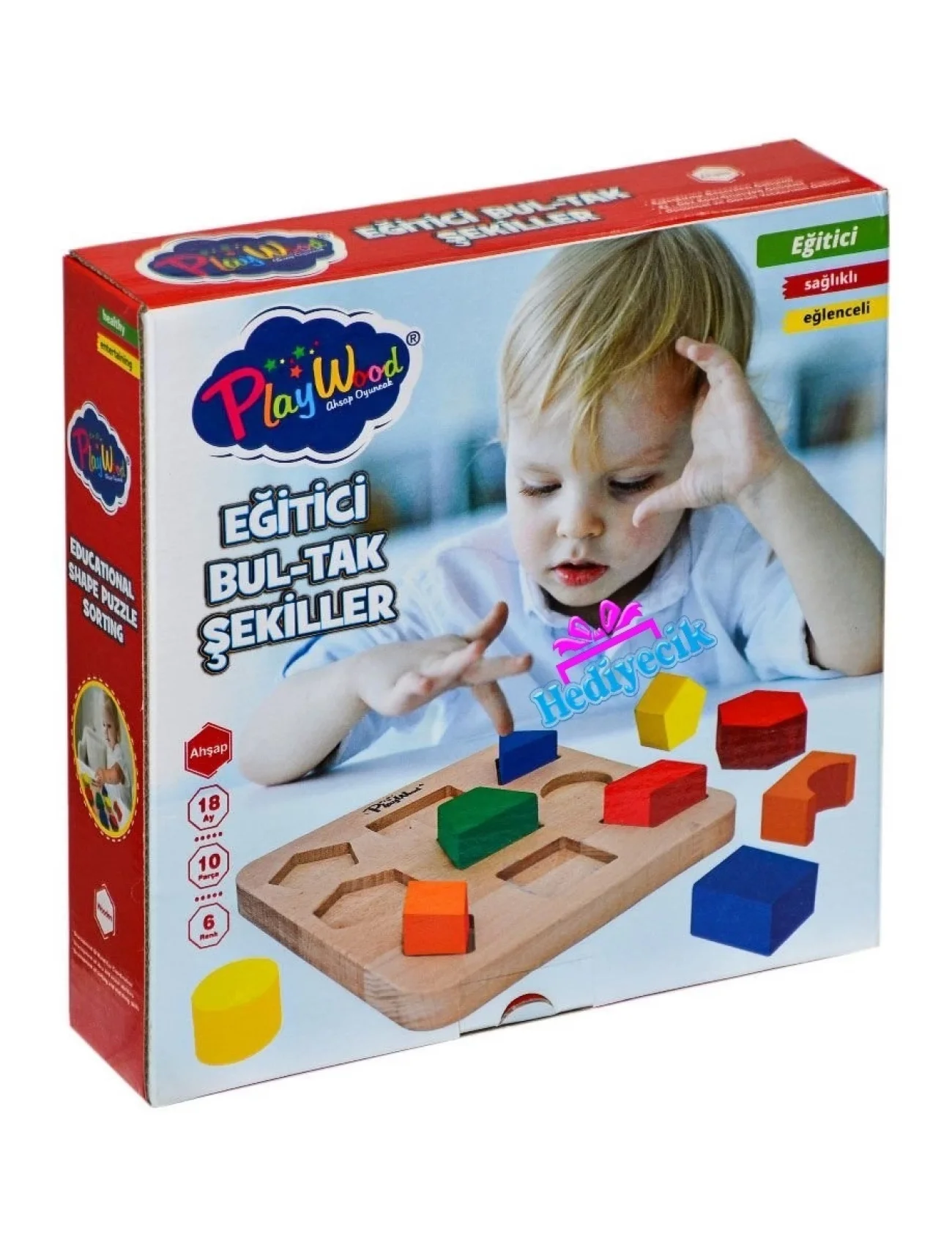 Playwood Ahşap Eğitici Bul Tak Şekiller-389