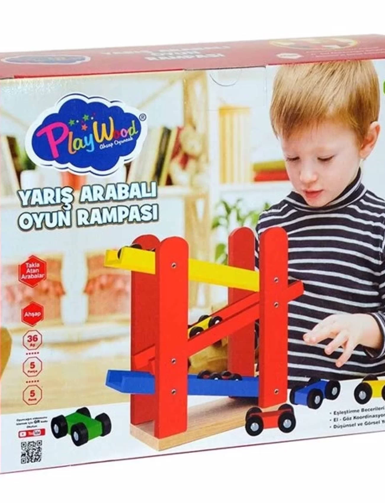 PlayWood Ahşap Otopark 5 Araba İlaveli 382