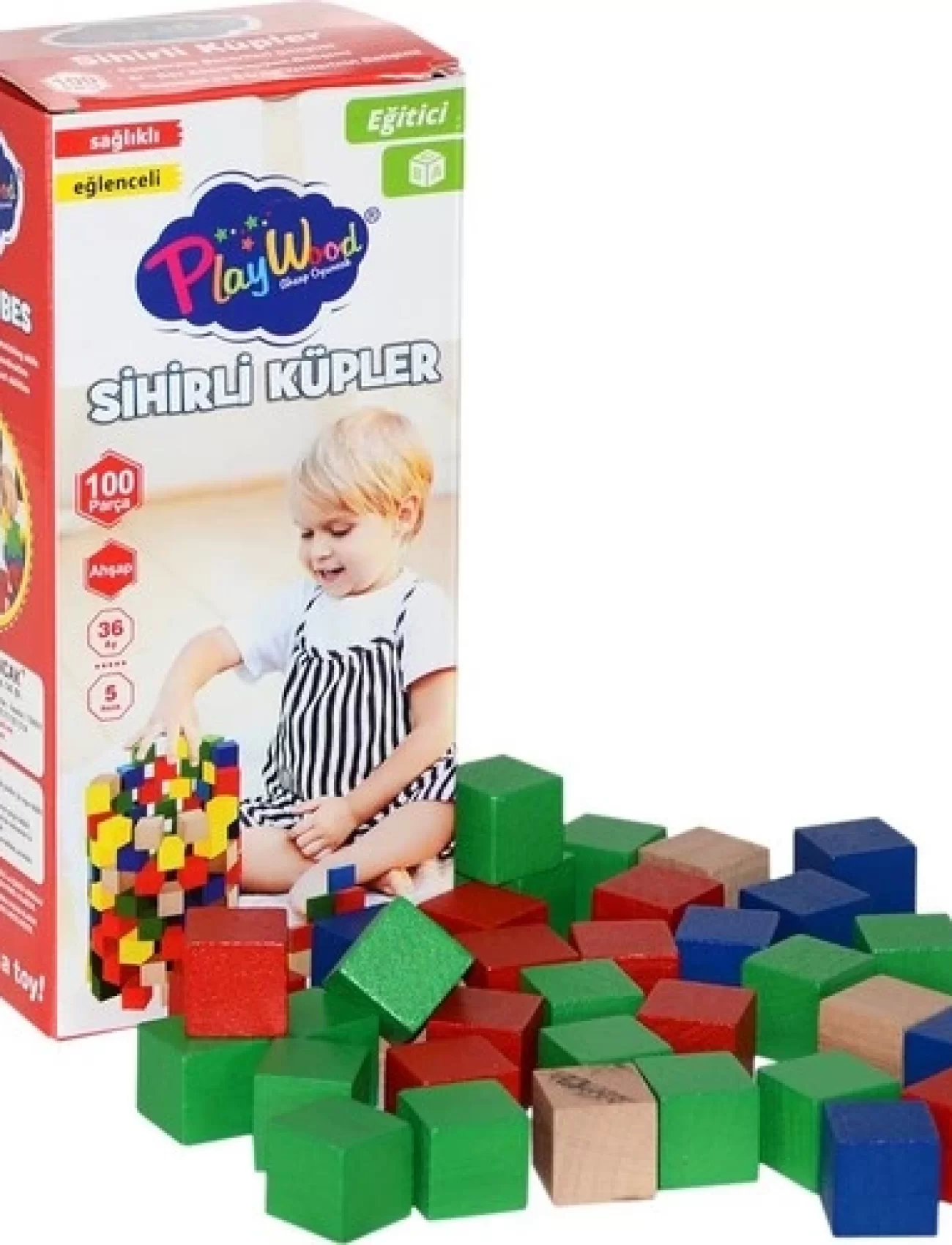 PlayWood Ahşap Sihirli Küpler 100 Parça 359