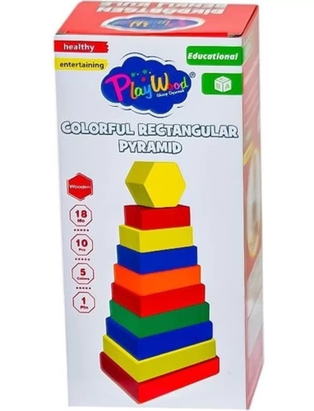 PlayWood Dikdörtgen Renkli Kule 393