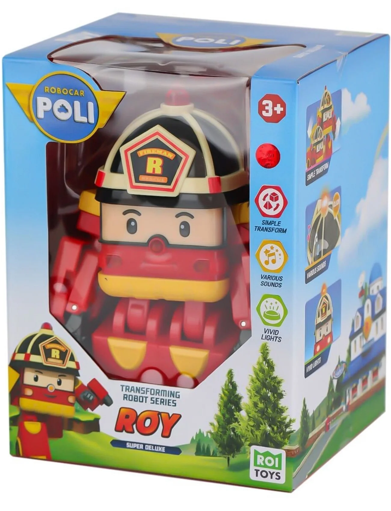 POLI MRT-686 Sesli ve Işıklı Robocar Poli Büyük Transforming Robot Roy -Necotoys