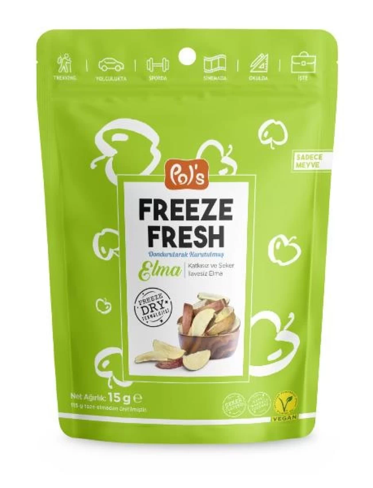 Pol’s Freeze Fresh Dondurularak Kurutulmuş Elma 15 G