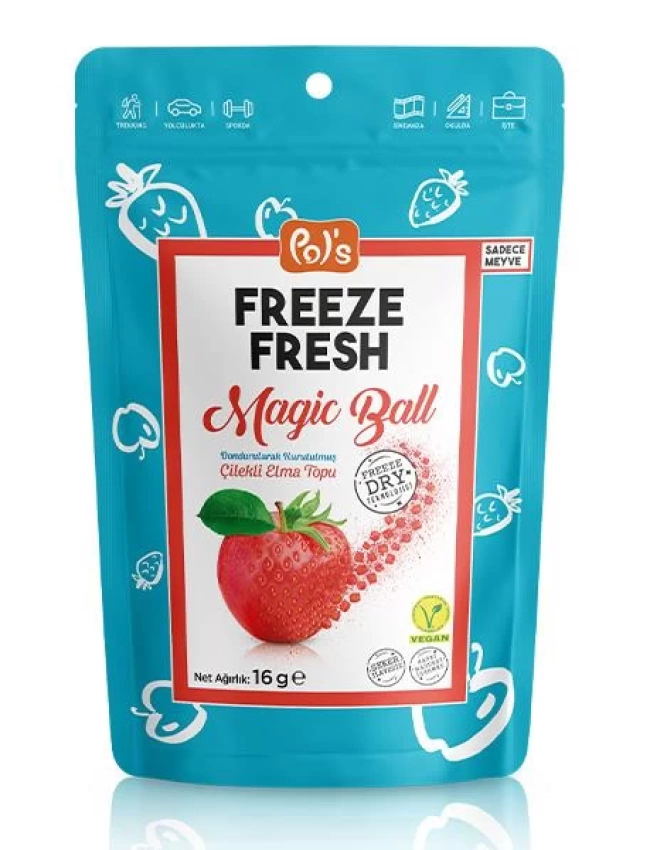 Pol’s Freeze Fresh Magic Ball Çilekli Elma Topu 16 Gr