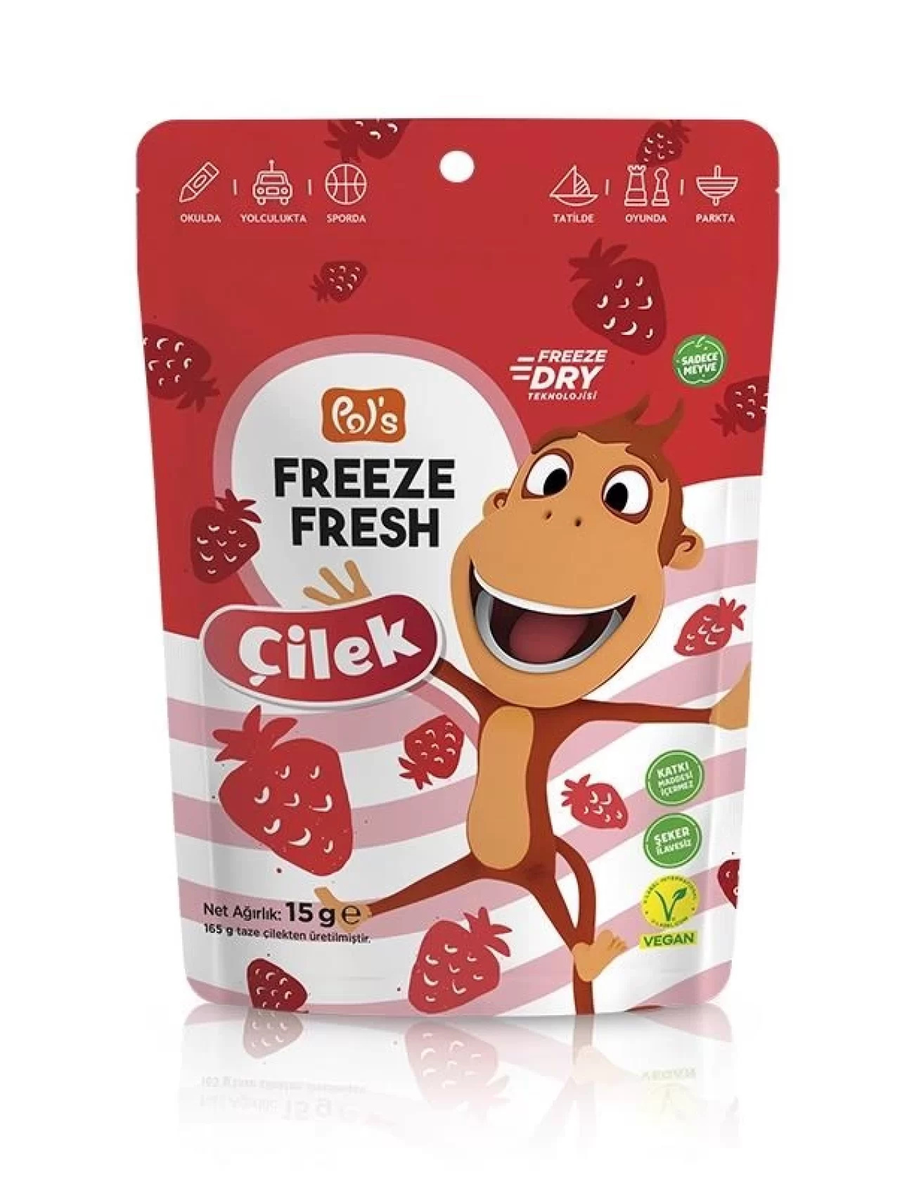 Pol’s Kukuli Freeze Fresh Bütün Çilek 15 Gr