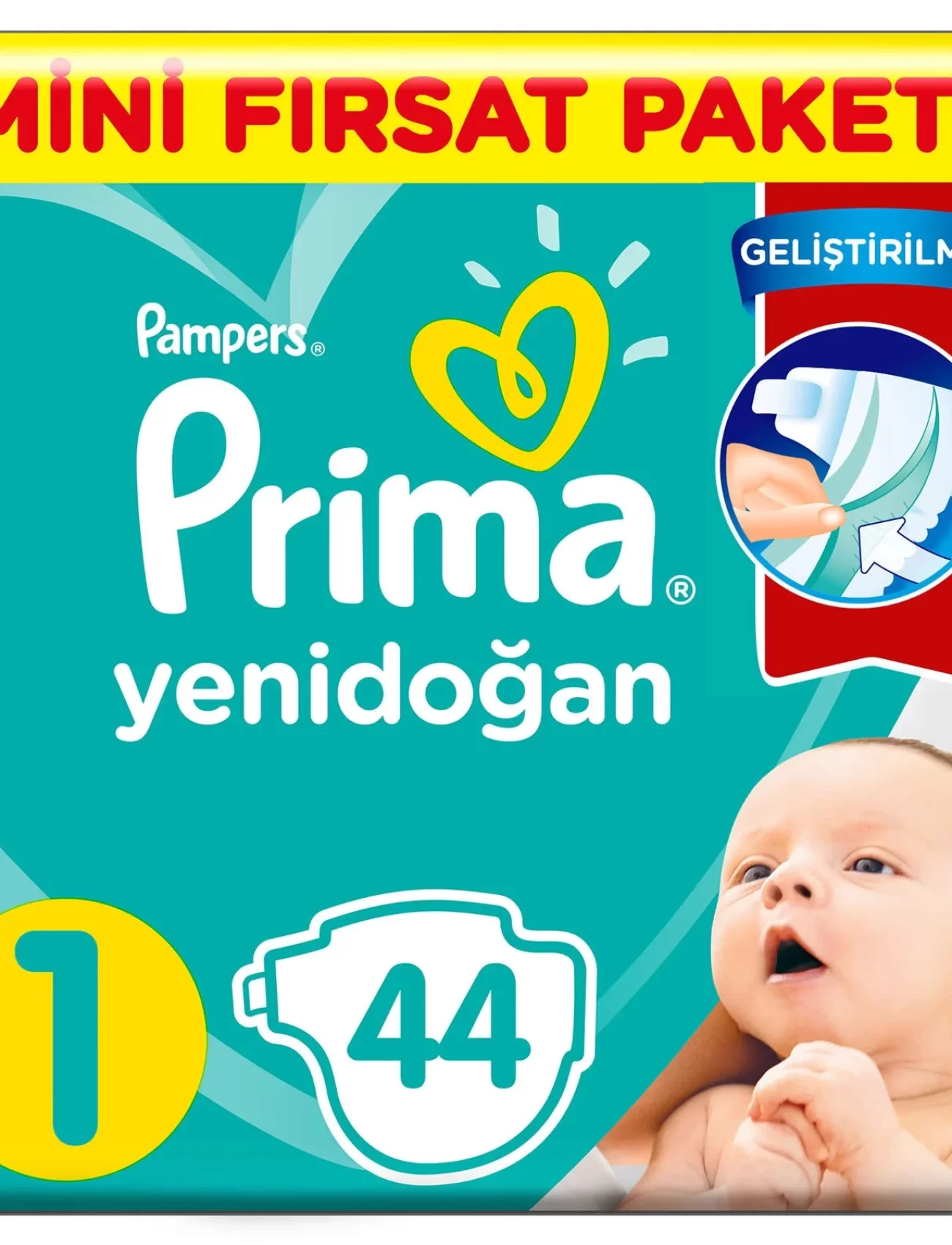 Prima Bebek Bezi Aktif Bebek Standart Paket 1 Beden 44 Adet