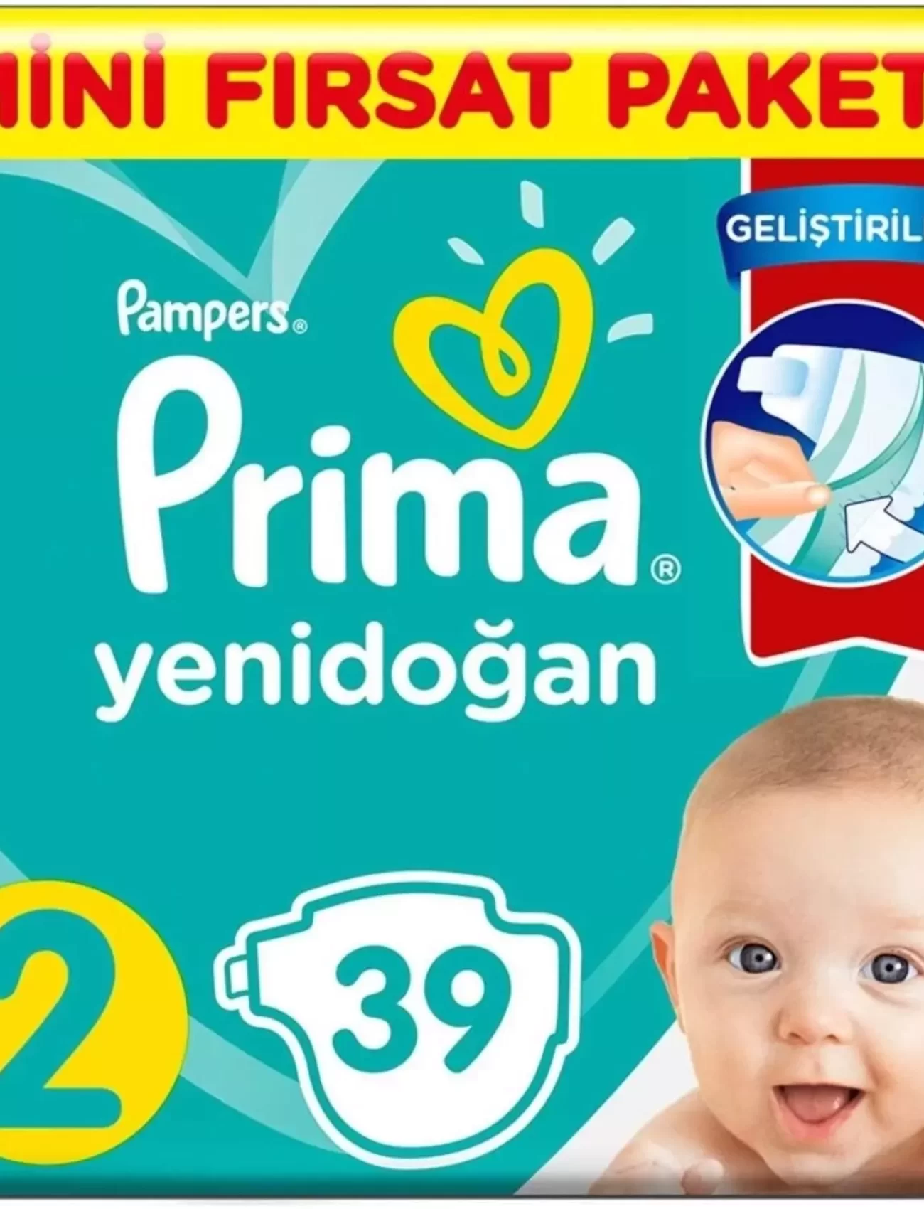 Prima Bebek Bezi Aktif Bebek Standart Paket 2 Beden 39 Adet