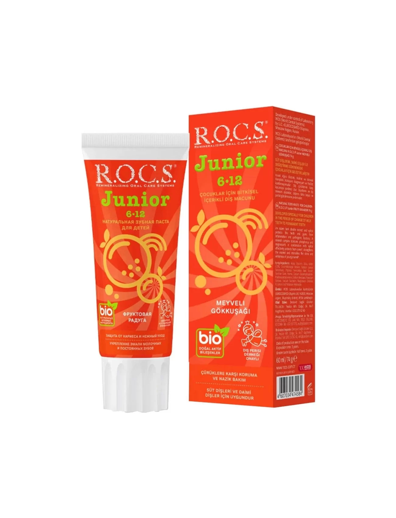 R.O.C.S.Junior Diş Macunu 6-12 Yaş 60 ml Meyveli Gökkuşağı