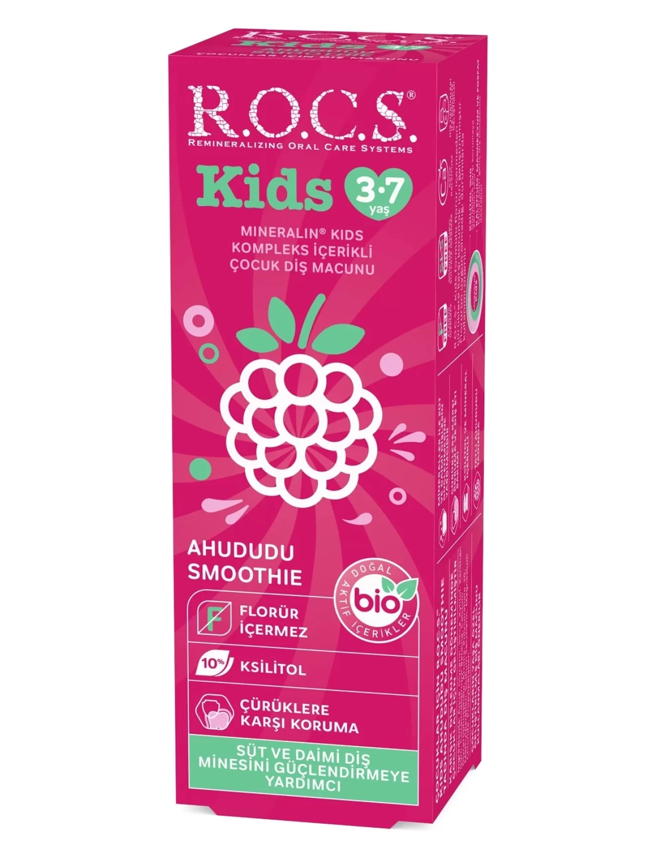 R.O.C.S.Kids Ahududu Smoothie Tadında Florürsüz Diş Macunu 45 Gr