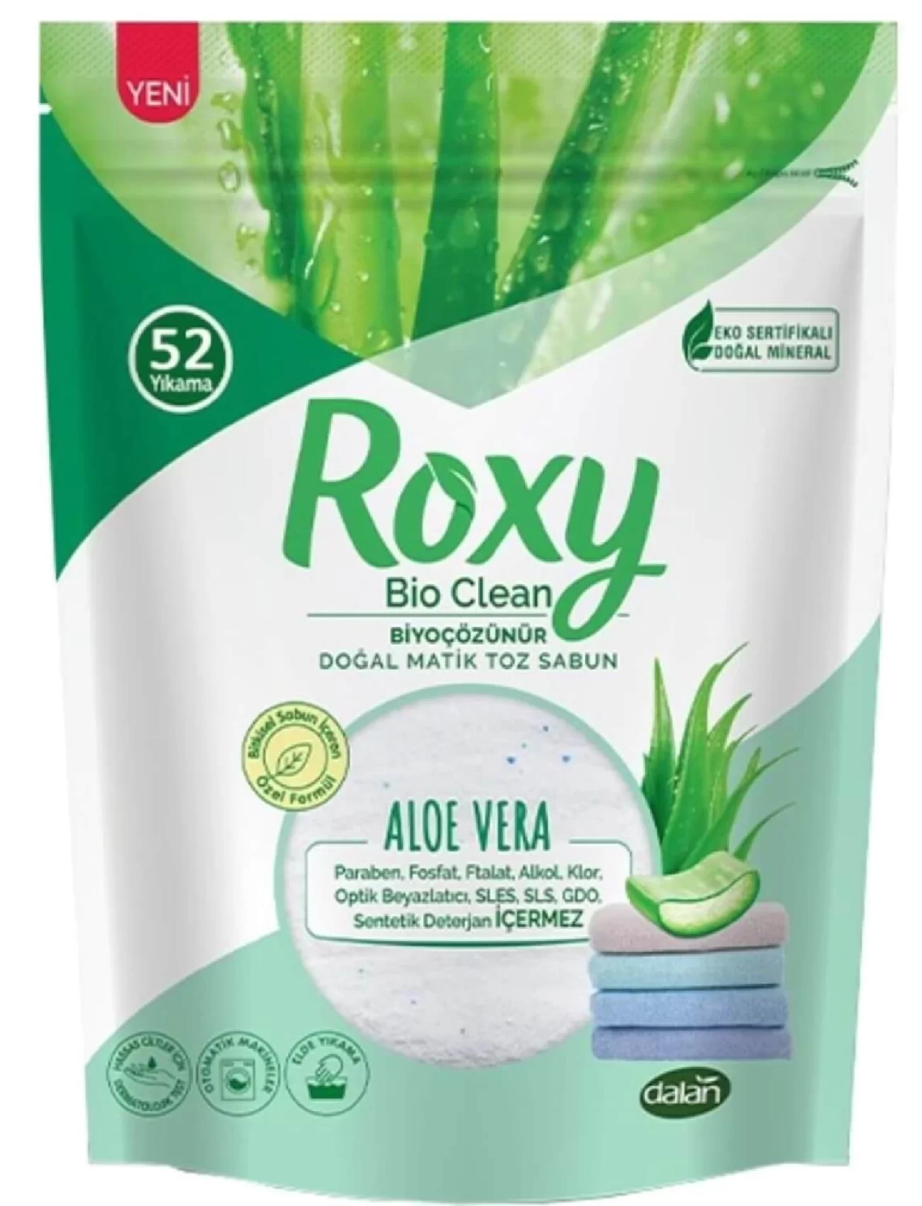 Roxy Bio Clean Doğal Matik Toz Sabun Aloe Vera 1600 Gr