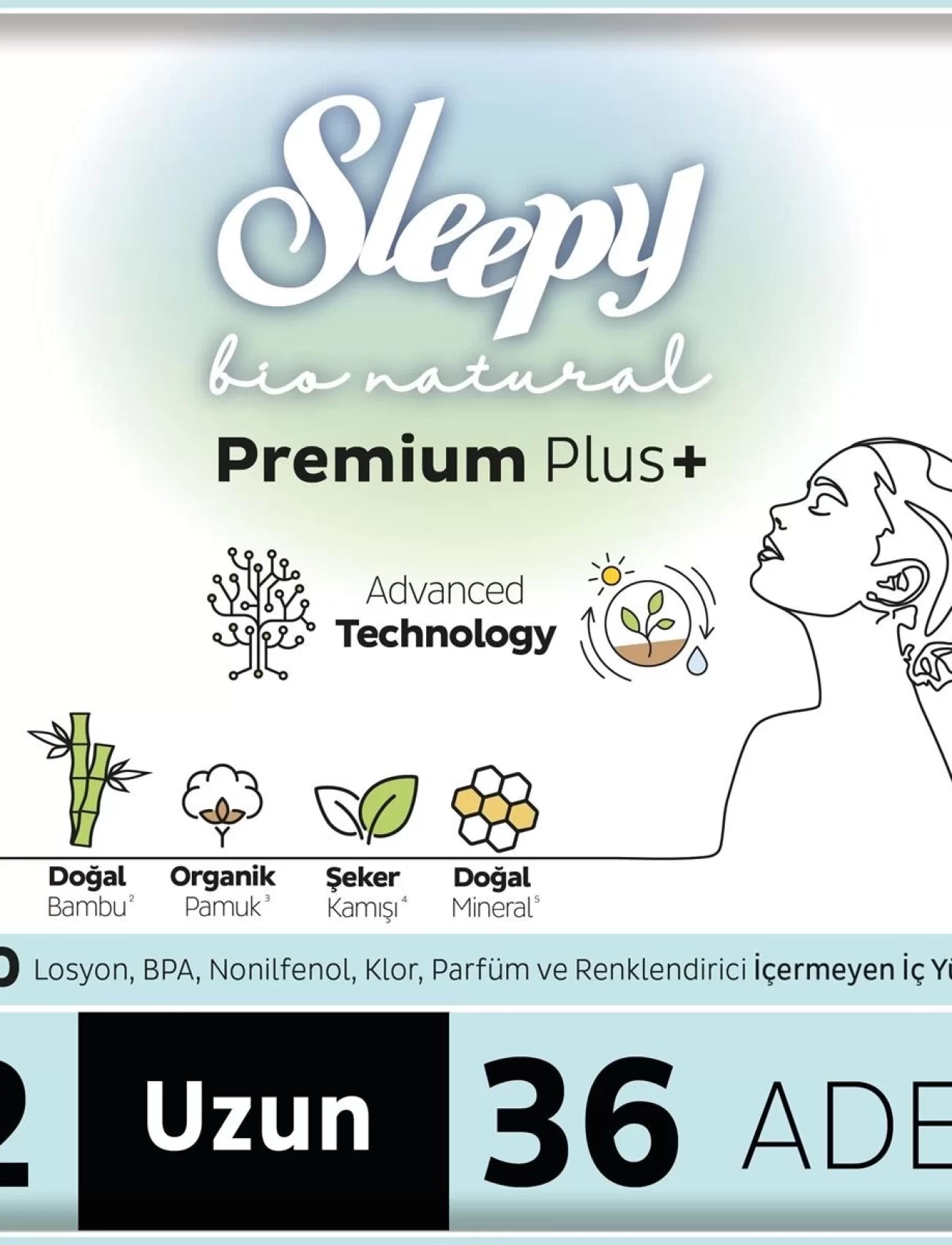 Sleepy Bio Natural Premium Plus Mega Uzun Ped 36 Adet
