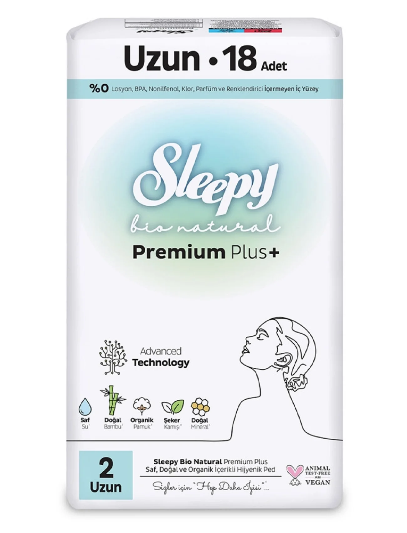 Sleepy Bio Natural Premium Plus Uzun Ped 18 Adet
