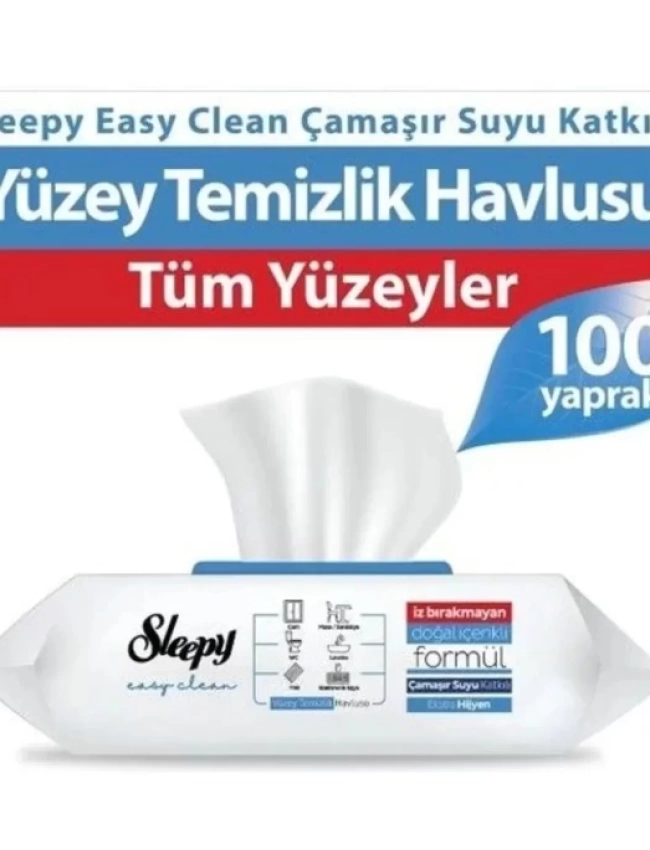 Sleepy Çamaşır Suyu Katkılı Yüzey Temizleme Havlusu 100 Adet