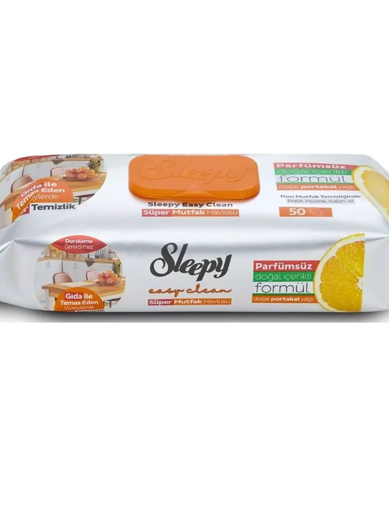 Sleepy Mutfak Temizlik Havlusu 50 Adet Portakal
