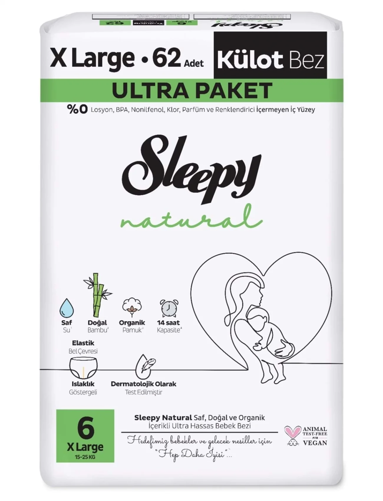 Sleepy Natural Külot Bez 2li Ultra Paket 6 Beden 62 Adet
