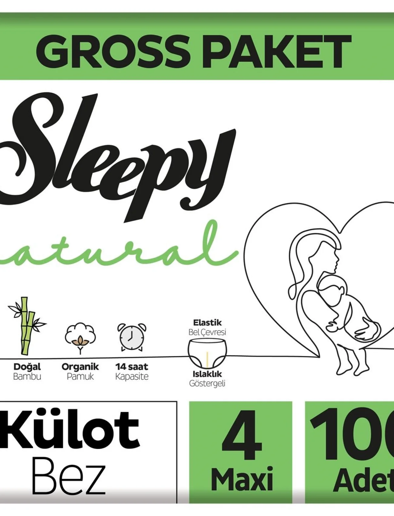 Sleepy Natural Külot Bez Ultra Paket 4 Beden 7-14 Kg 100 Adet