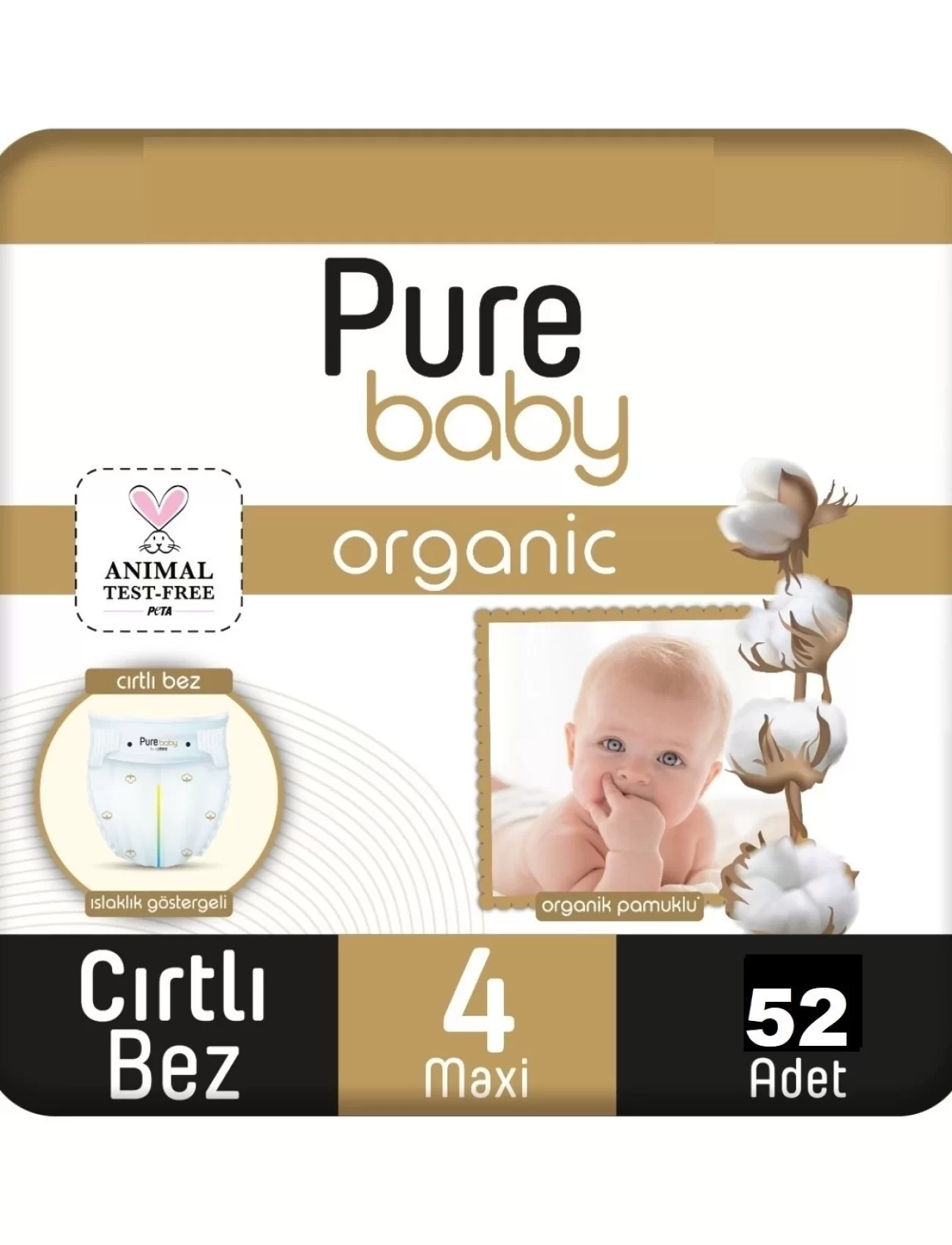 Sleepy Pure Baby Organik Bebek Bezi 2li Jumbo 4 Beden 7-16 Kg 52 Adet