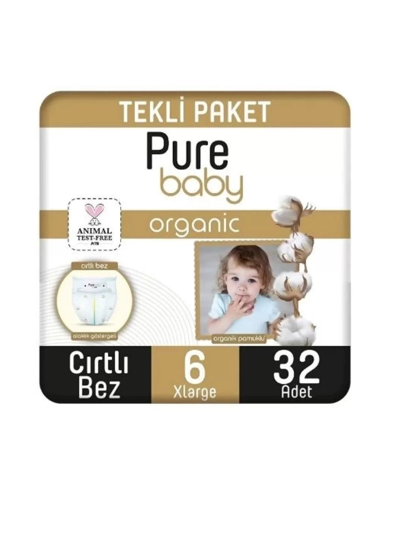 Sleepy Pure Baby Organik Bebek Bezi 2li Jumbo 6 Beden 15-27 Kg 32 Adet