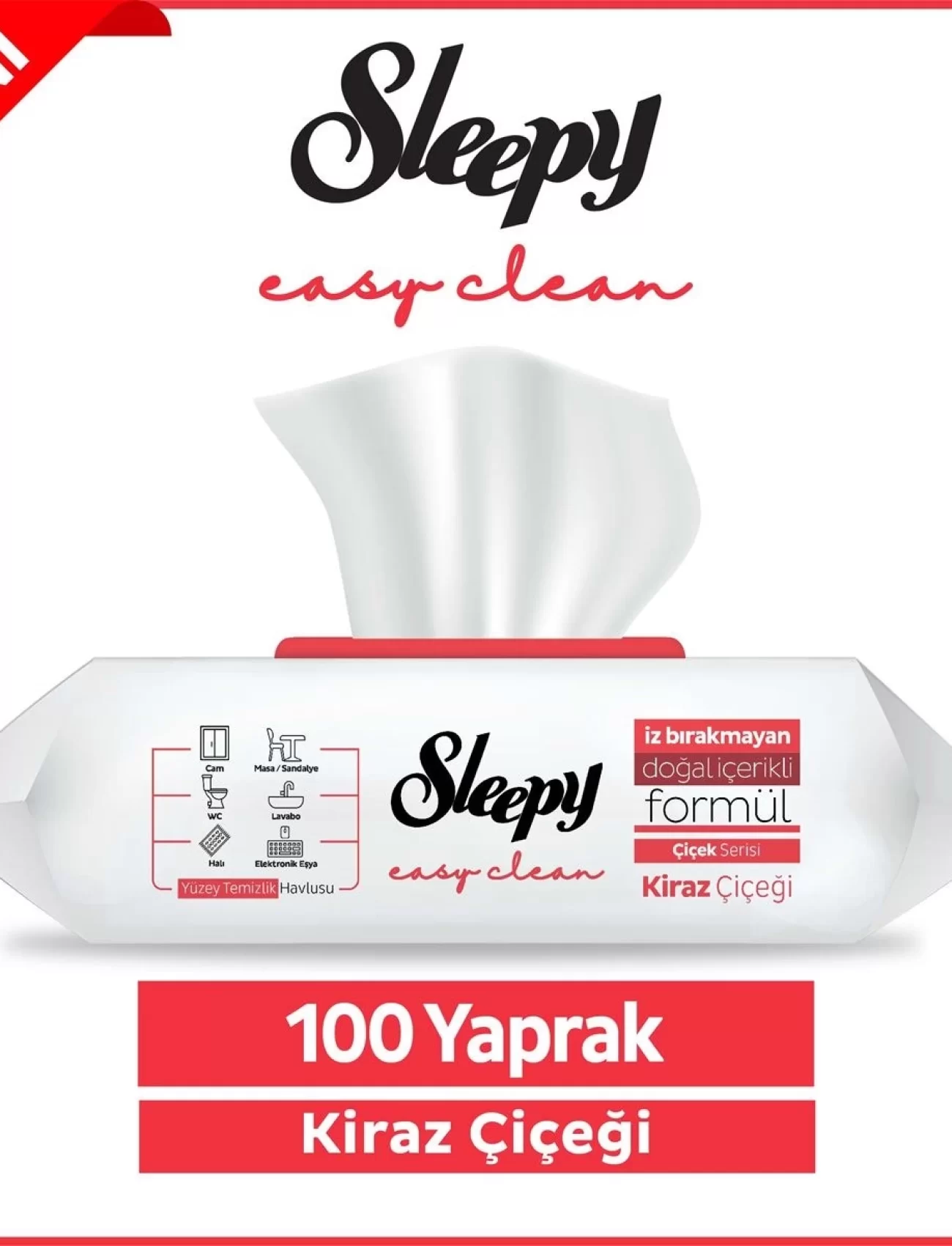 Sleepy Yüzey Temizlik Havlusu 100 Adet Kiraz