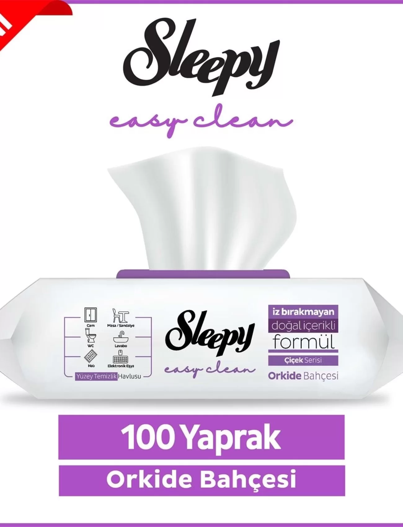 Sleepy Yüzey Temizlik Havlusu 100 Adet Orkide