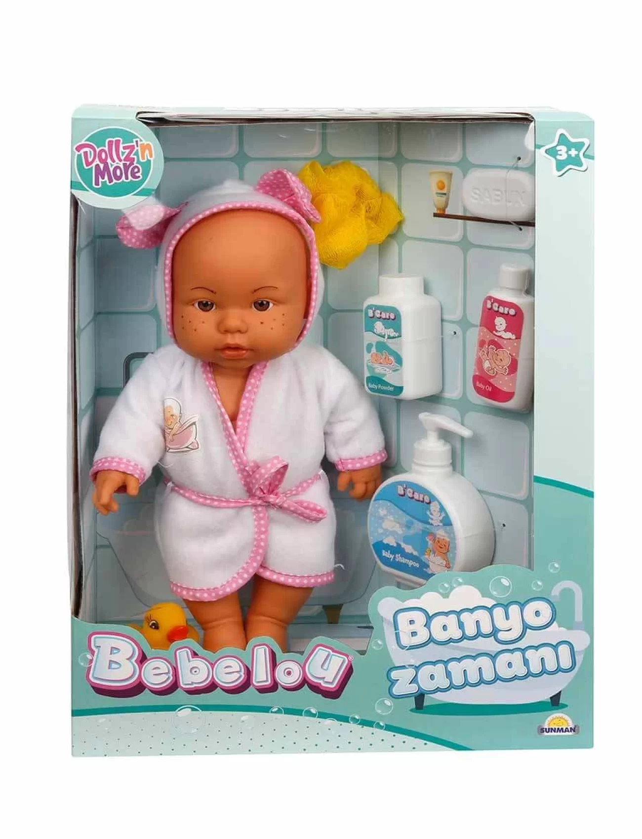 Sunman Bebelou Banyo Zamanı Bebek Seti 35 Cm