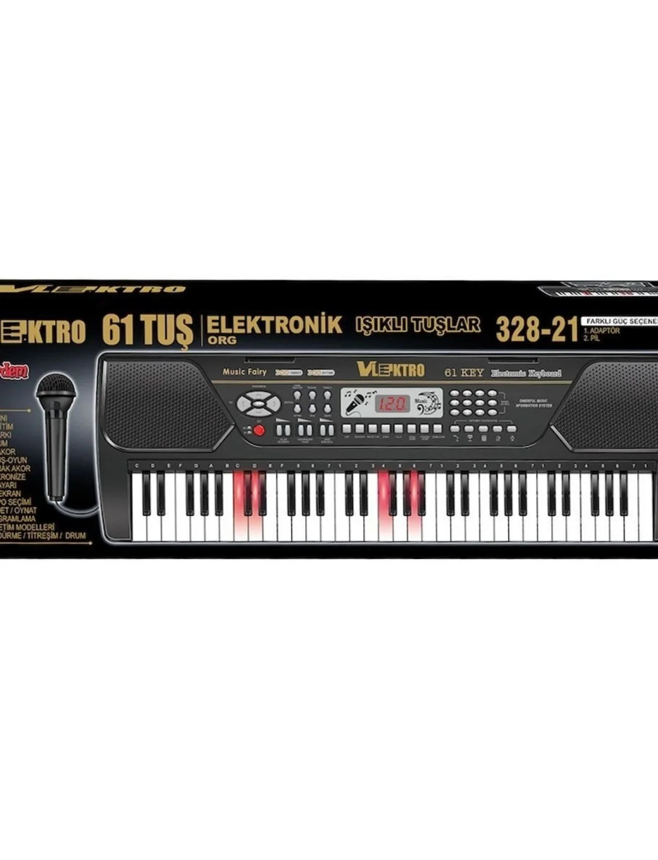 TFL-328-21 Vlektro Kutulu 61 Tuş Büyük Lcd Ekranlı Elektronik Büyük Org