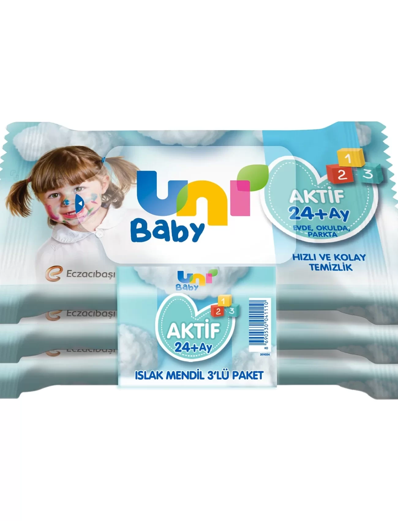 Uni Baby Aktif Islak Cep Mendili 3lü 45 Yaprak