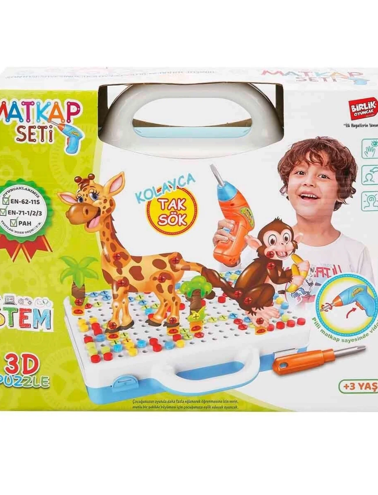 URT014-001 Birlik, 3D Eğitici Matkap Seti Hayvanlar Özel Fiyatlı Ürün