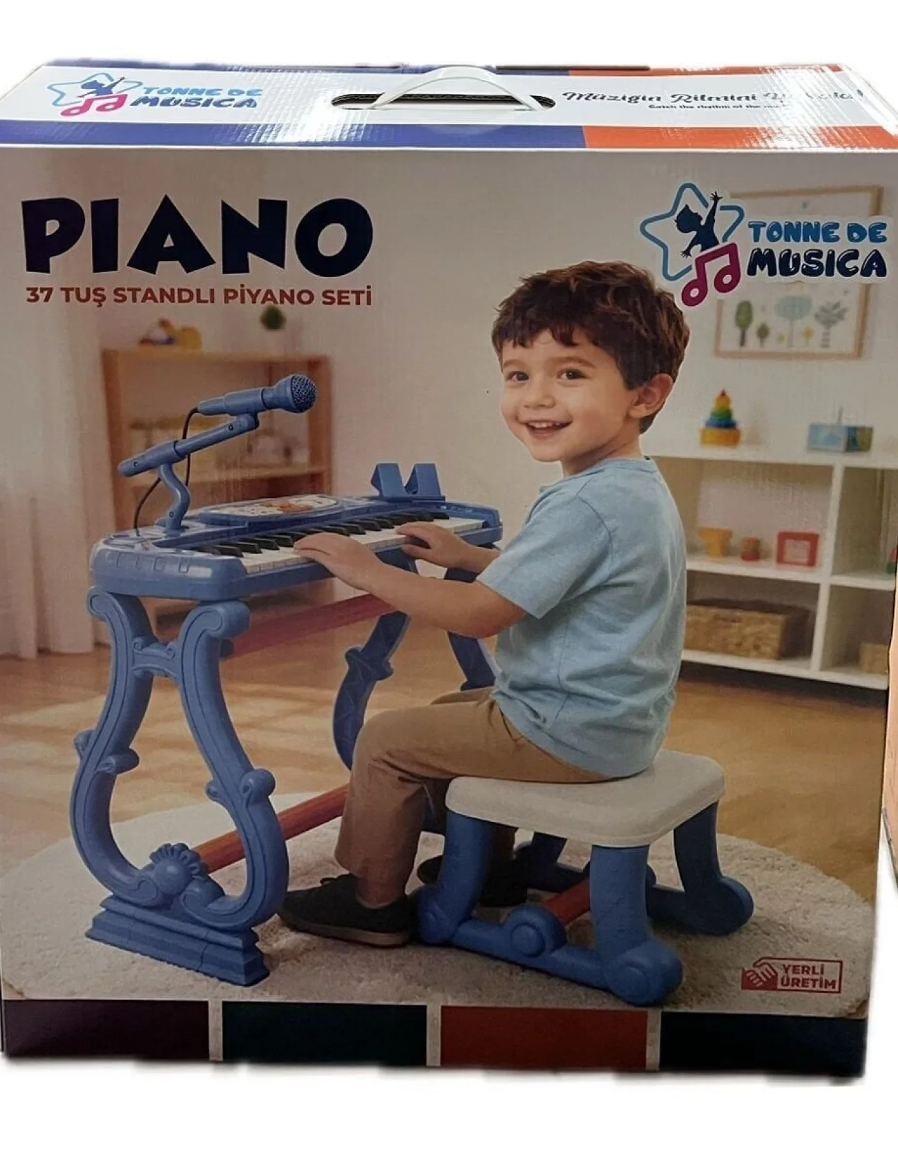 URT033-002 AYAKLI 37 TUŞ PİANO ORG - MAVİ