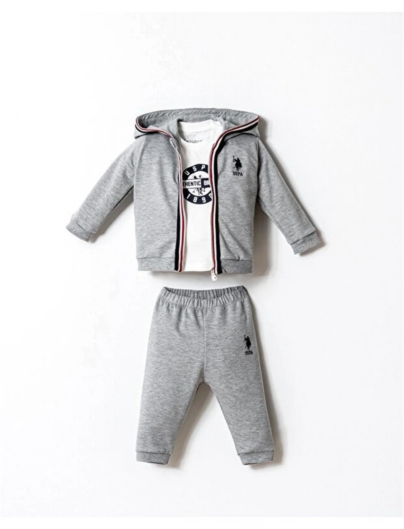 U.s. Polo 3lü Takım Usb2875 Gri Melanj