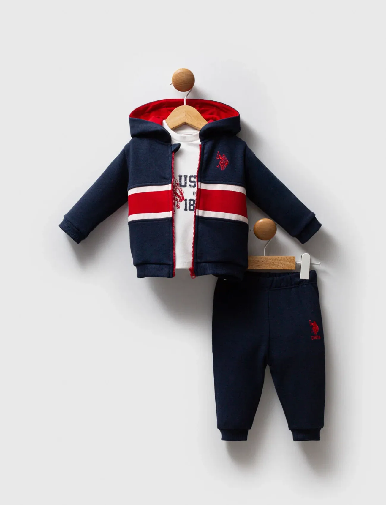 U.s. Polo Assn 3lü Takım Usb2553 Lacivert-kırmızı