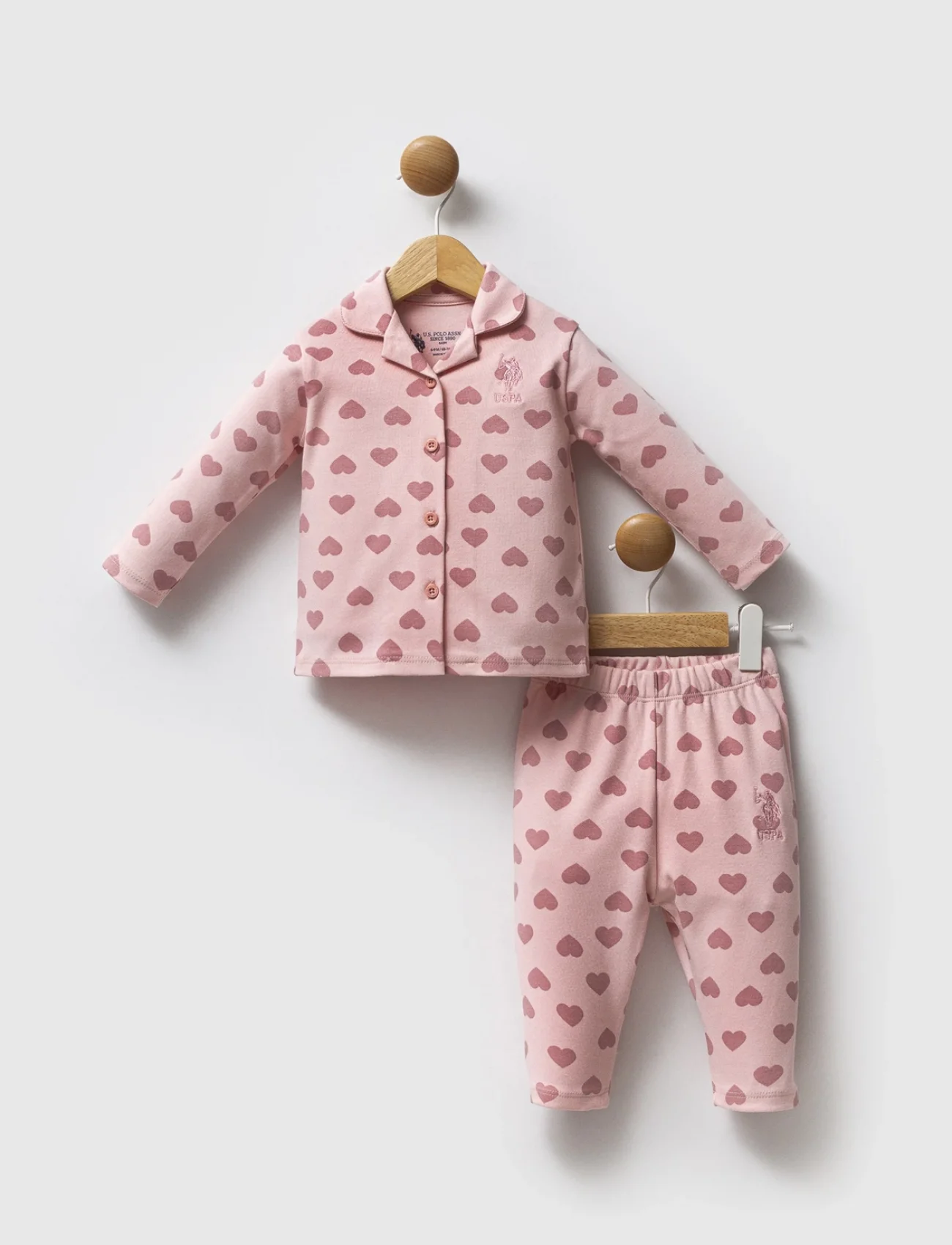 U.s. Polo Assn Gömlek Pijama Takımı Usb2711 Açık Pembe