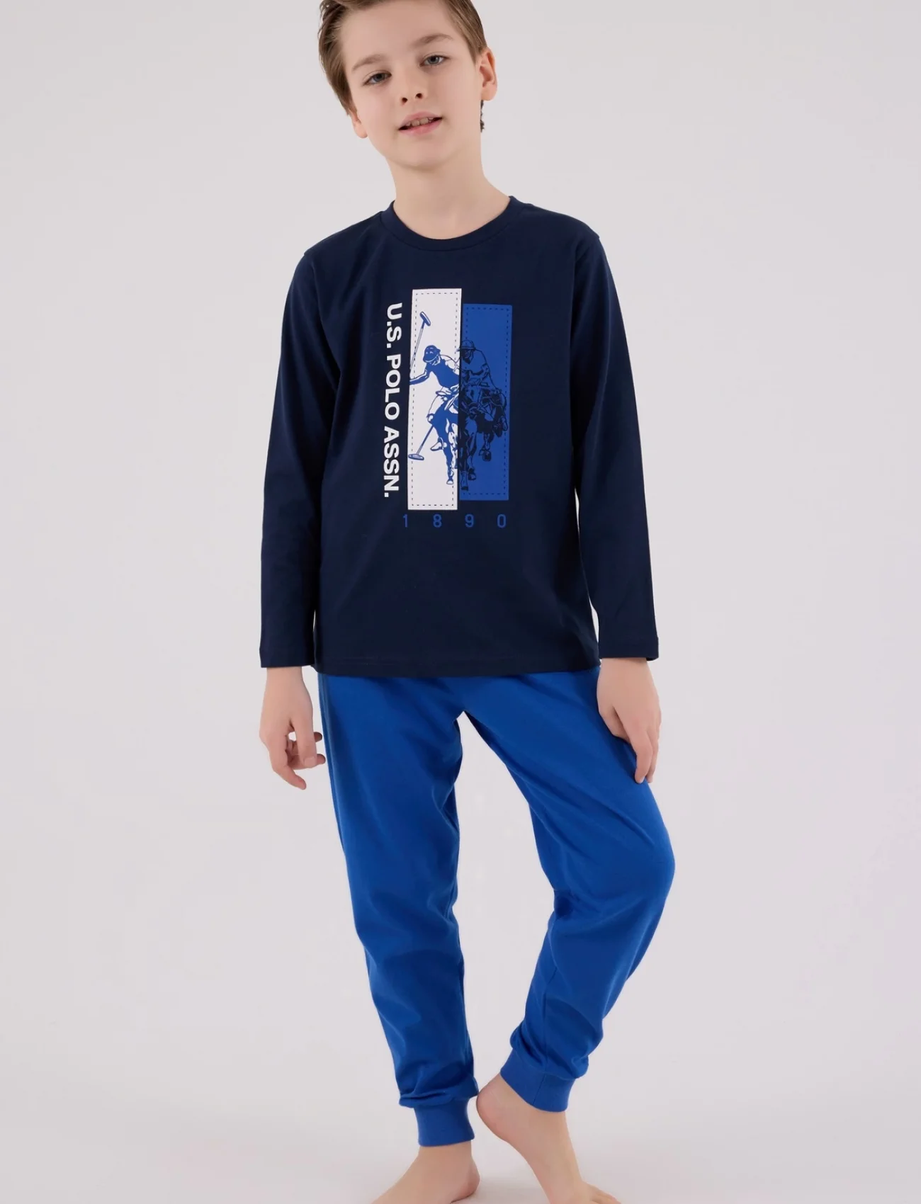 U.s. Polo Assn  Uzun Kol Pijama Takım Us2206-4 Lacivert