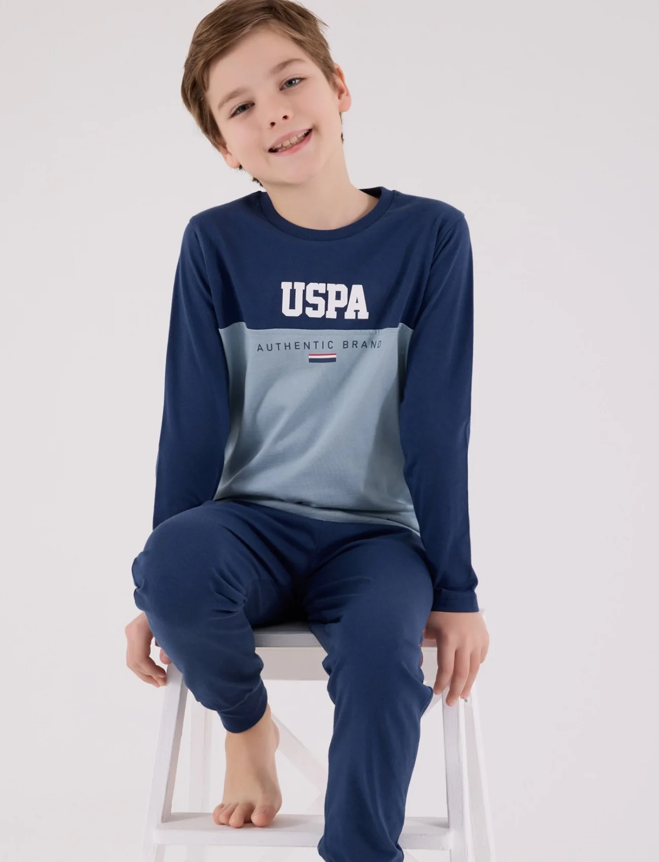 U.s. Polo Assn Uzun Kol Pijama Takım Us2220-4 Koyu İndigo