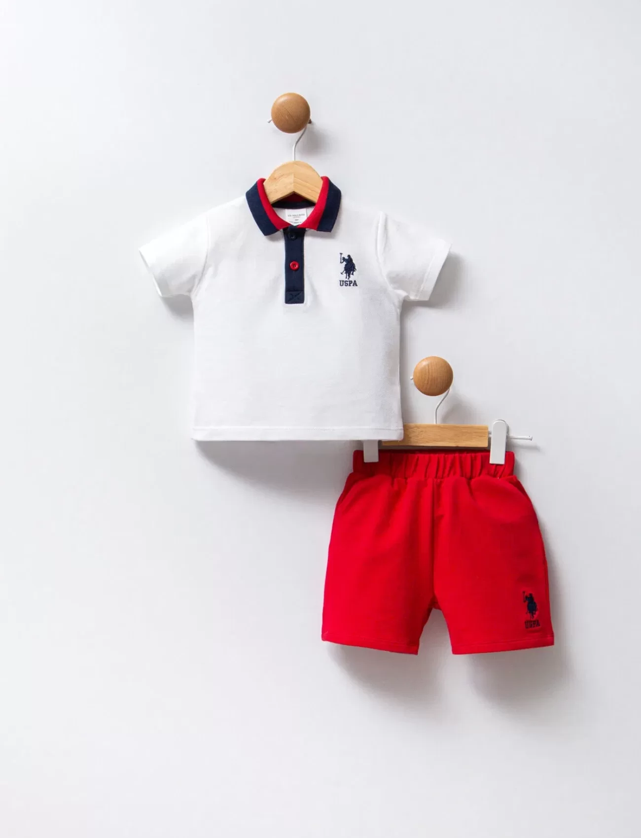 U.s Polo Bebek 2li Takım Usb2339 Beyaz Kırmızı
