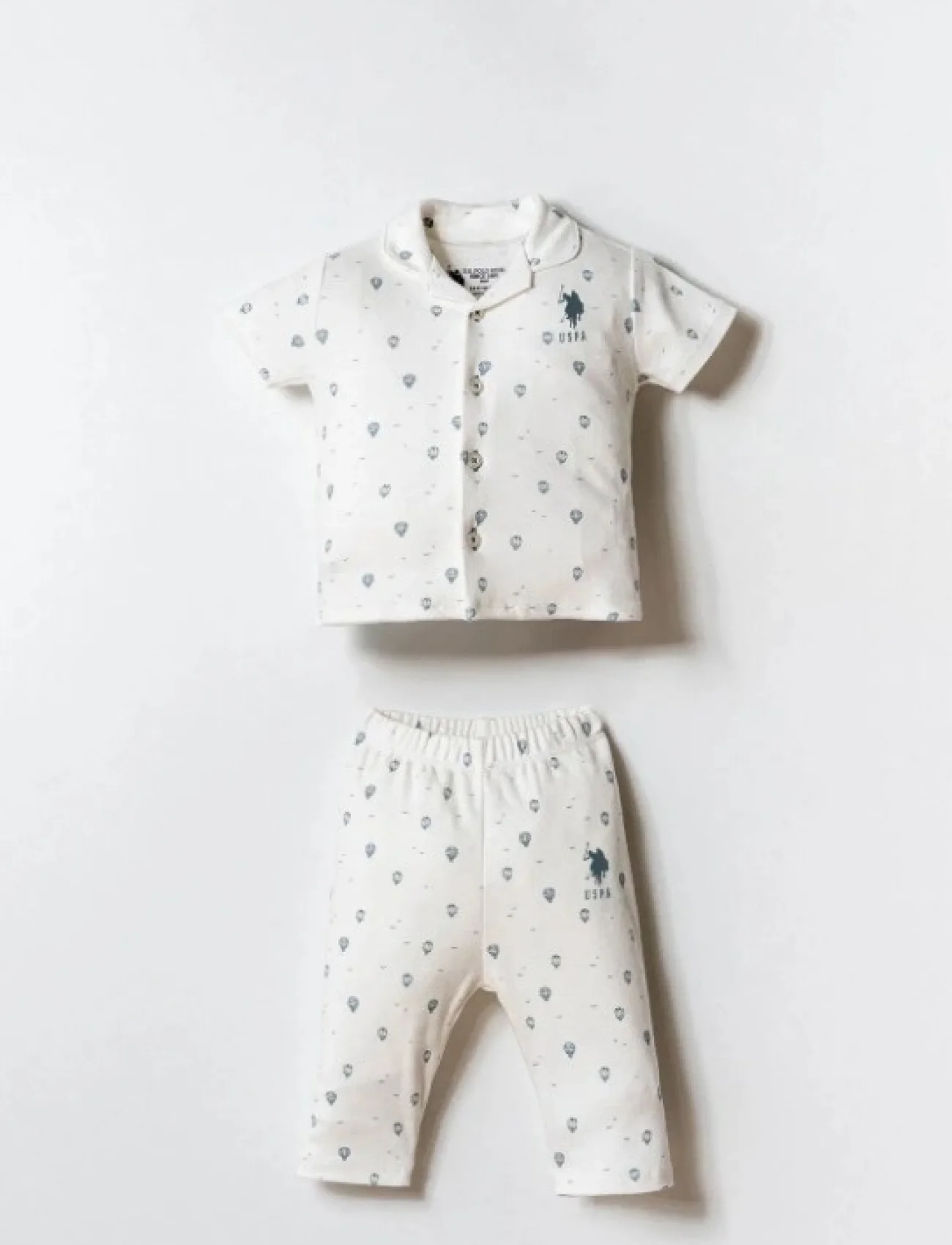 U.s. Polo Gömlek Pijama Takımı Usb2852 Beyaz