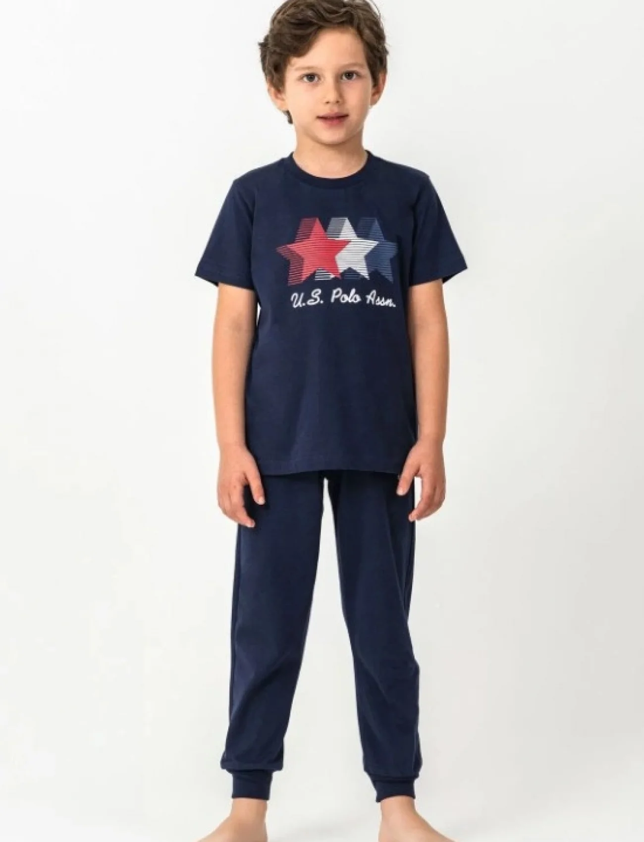 U.s. Polo Kısa Kol Pijama Takım Us2441-4 Lacivert