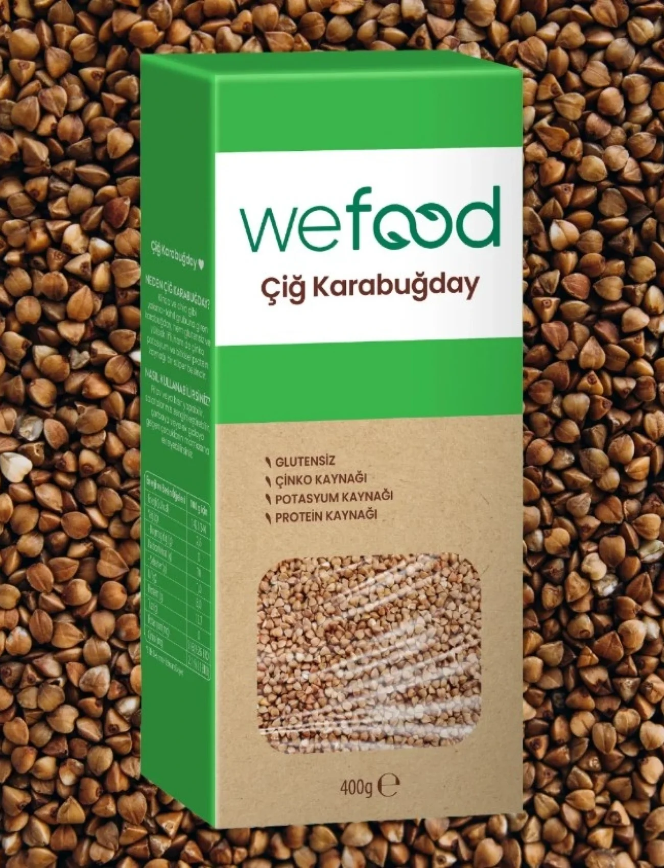 Wefood Glutensiz Çiğ Karabuğday 400 Gr