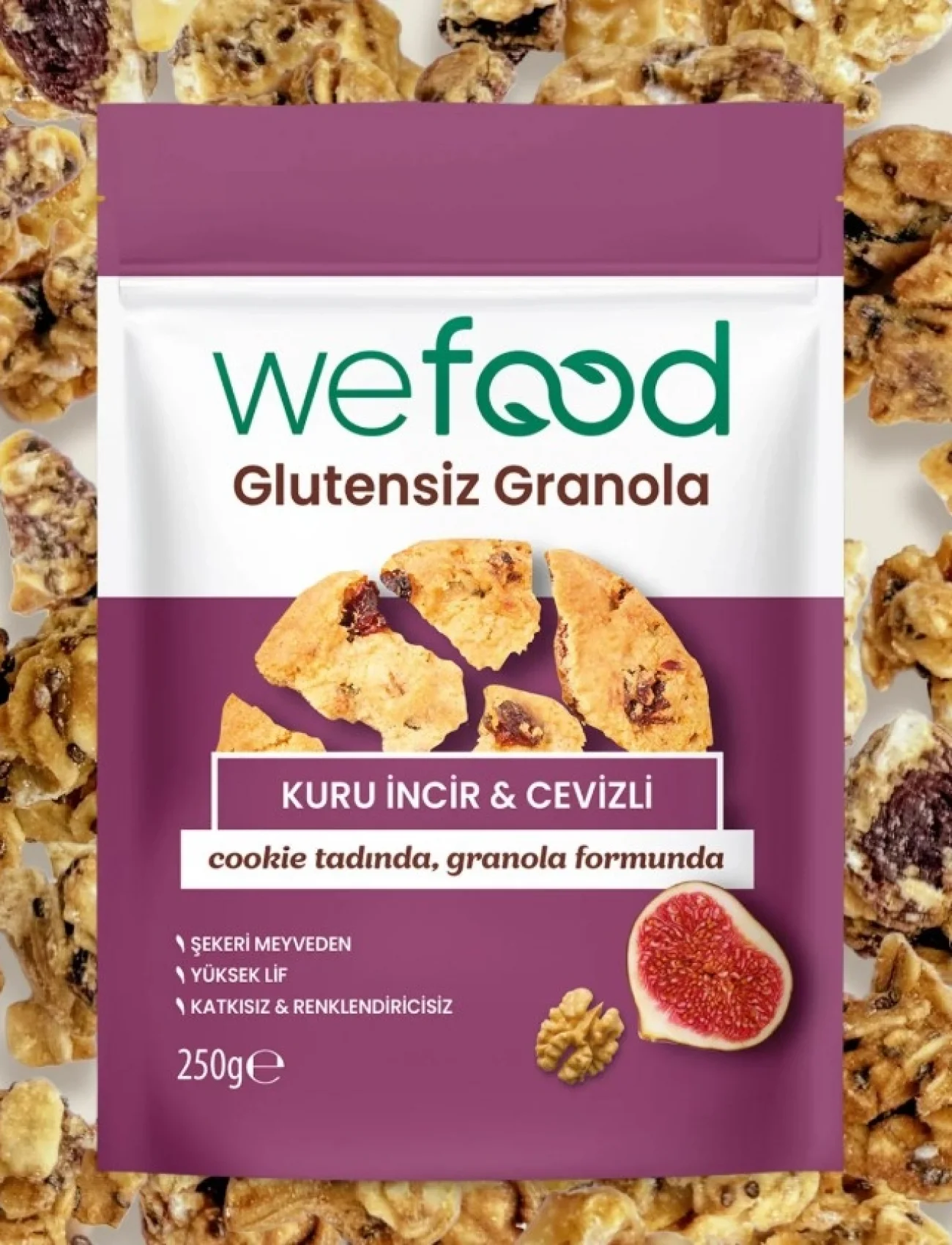 Wefood Glutensiz Granola Kuru İncir Ve Cevizli 250 Gr