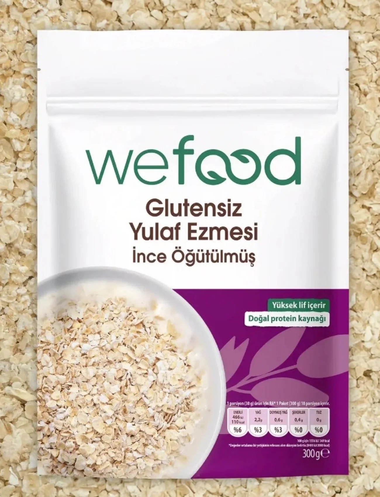Wefood İnce Öğütülmüş Glutensiz Yulaf Ezmesi 300 Gr