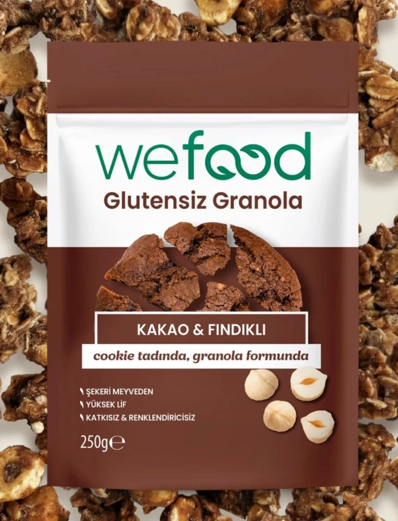 Wefood Kakao Ve Fındık Granola 250 Gr
