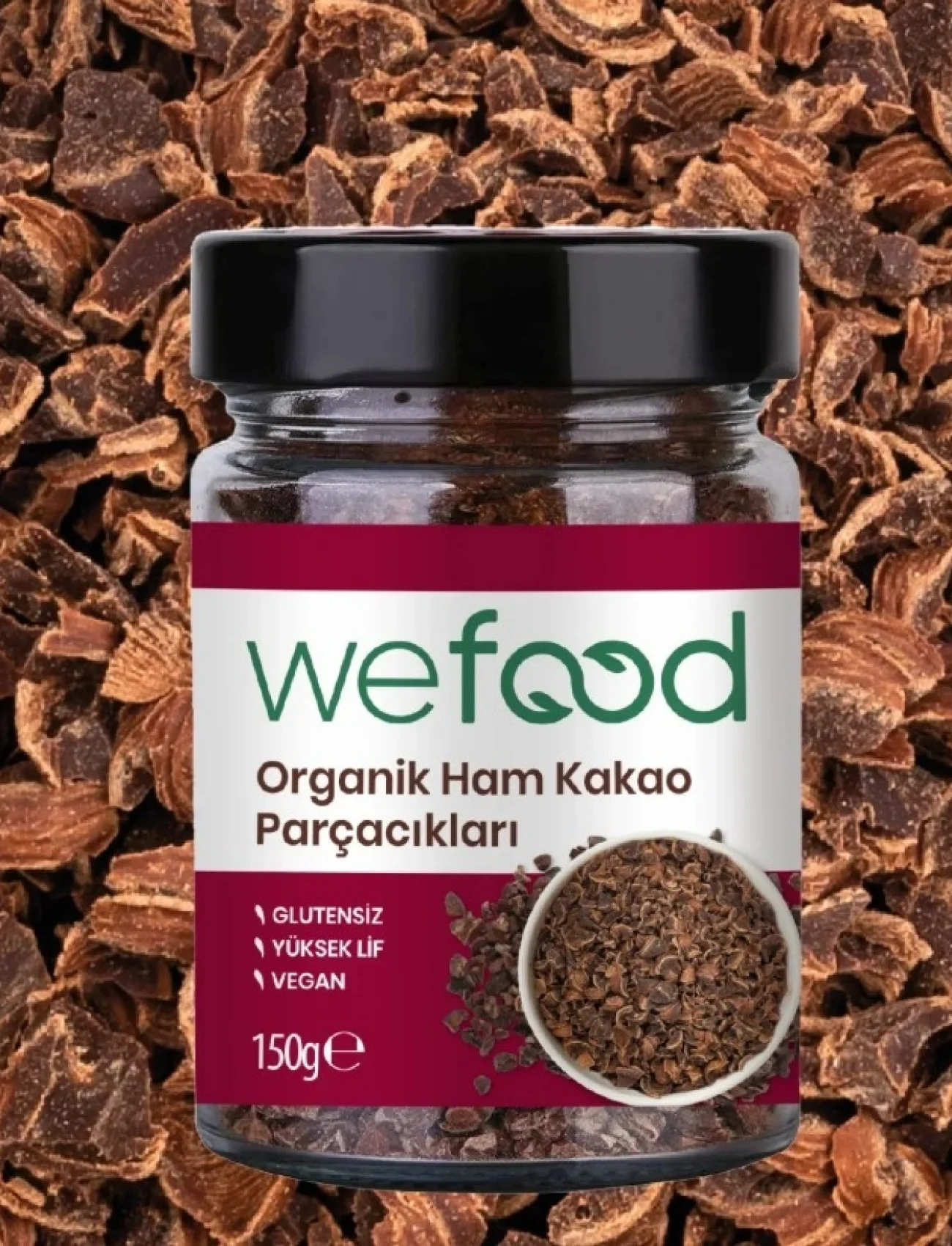 Wefood Organik Ham Kakao Parçacıkları 150 Gr