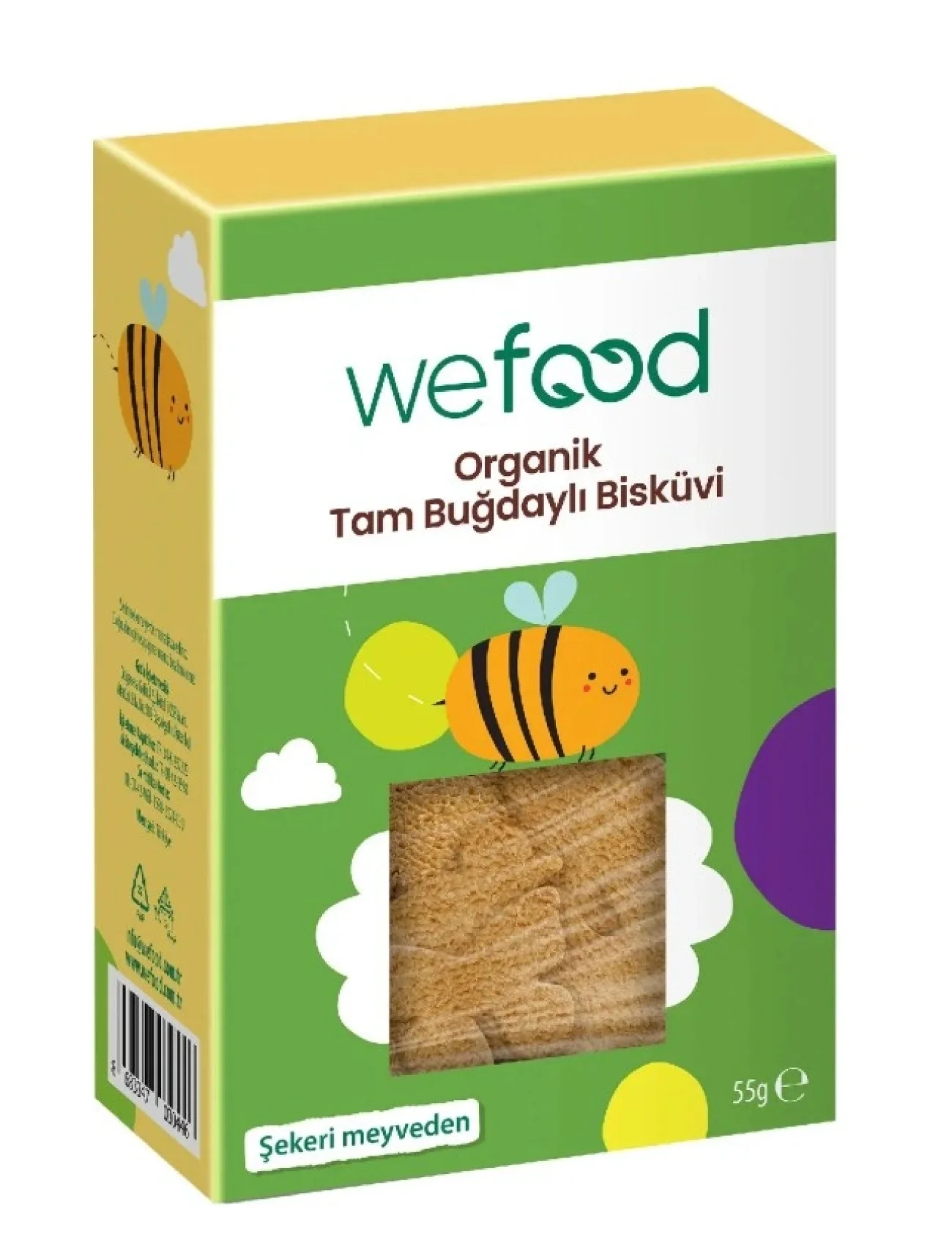 Wefood Organik Kids Tam Buğdaylı Bisküvi 55 Gr