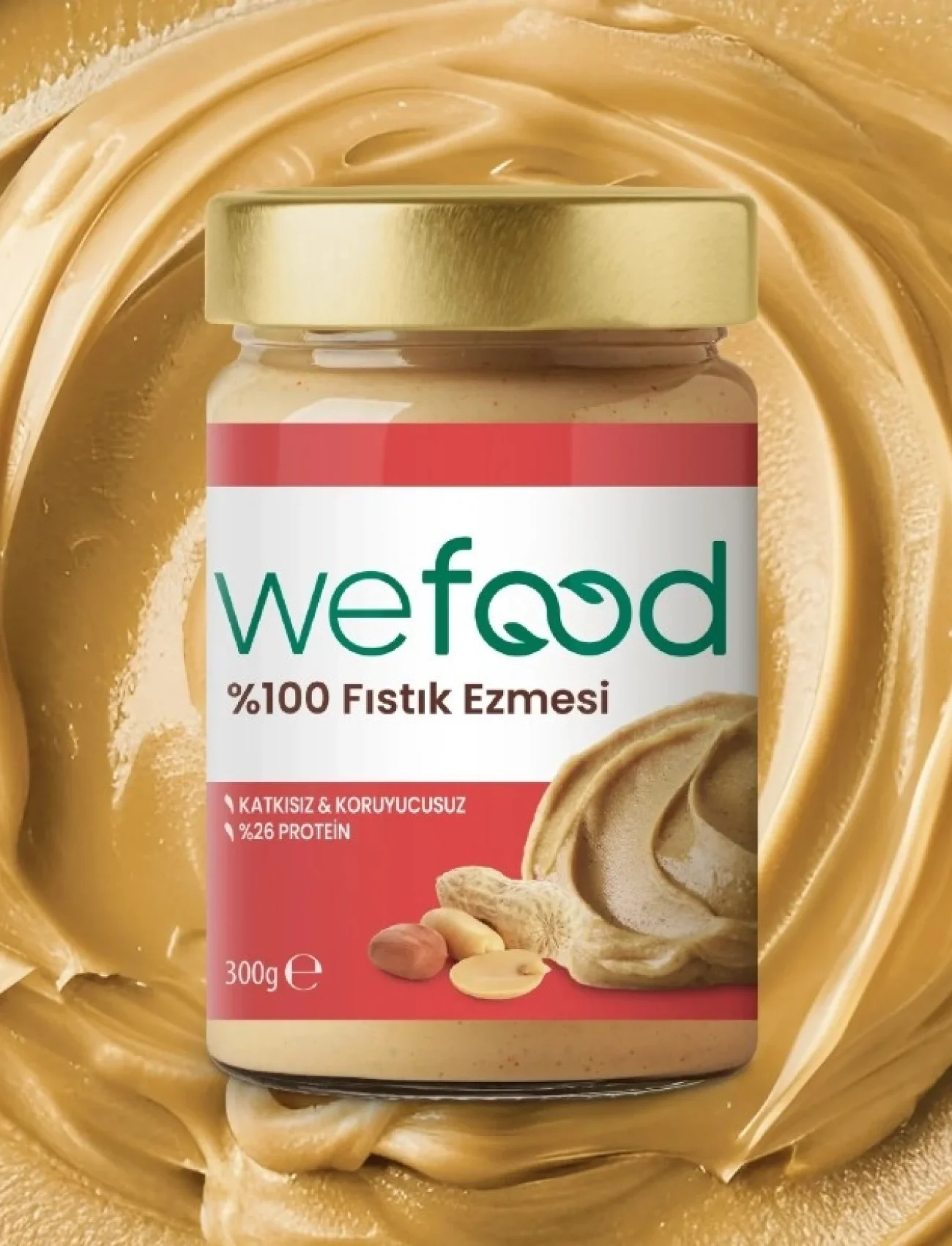 Wefood Yer Fıstığı Ezmesi %100 Sade 300 Gr