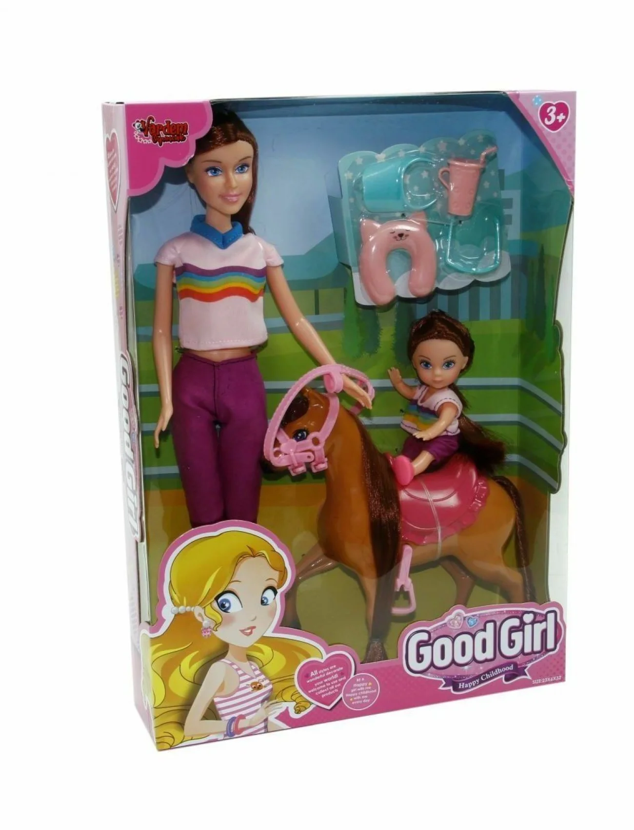 WG-115162 Kutulu 29cm Atlı Kızı ve Anne Bebek - Vardem Oyuncak