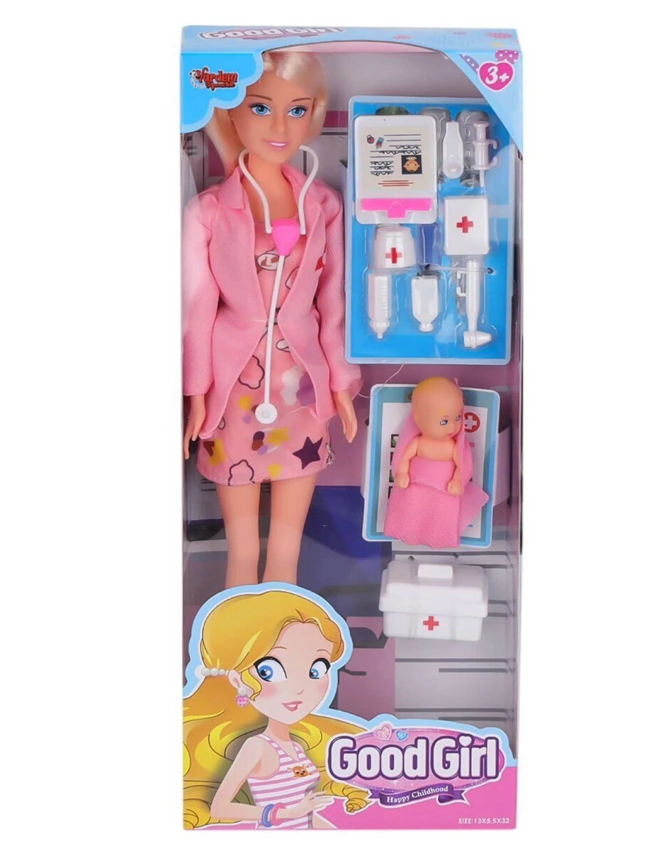 WG-115225A Aksesuarlı Doktor Bebek 29 cm -Vardem