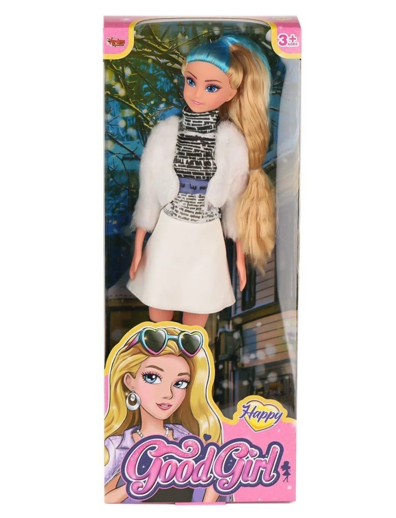 WG-115521  Ceketli Çizmeli Renkli Saçlı Bebek 29 cm -Vardem Oyuncak