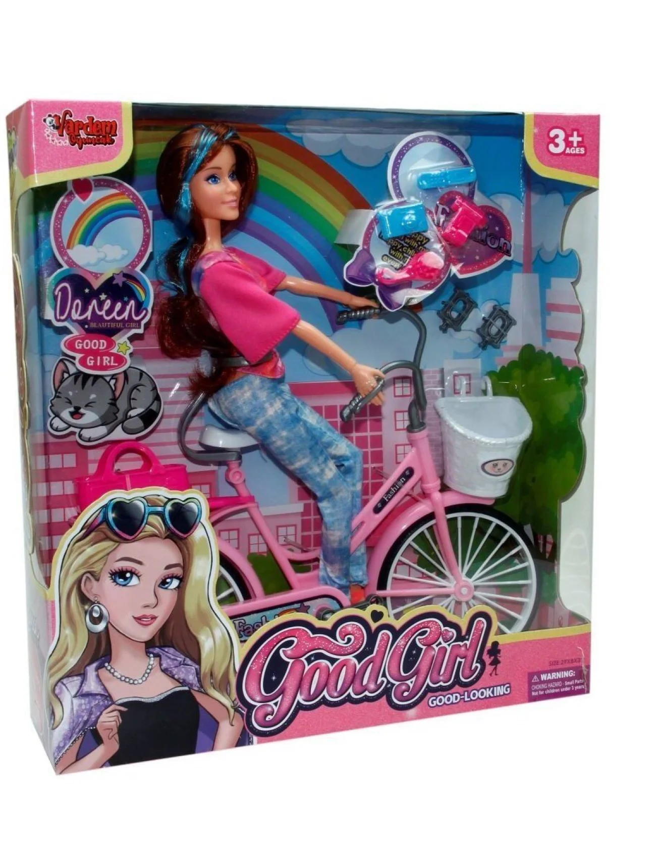 WG-66760 Kutulu 29cm Akesuarlı Bisikletli Bebek - Vardem Oyuncak