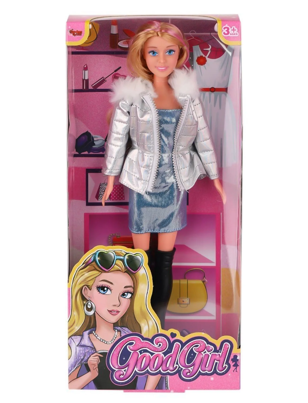 WG-66770 Parlak Elbiseli Ceketli Bebek 29 cm -Vardem