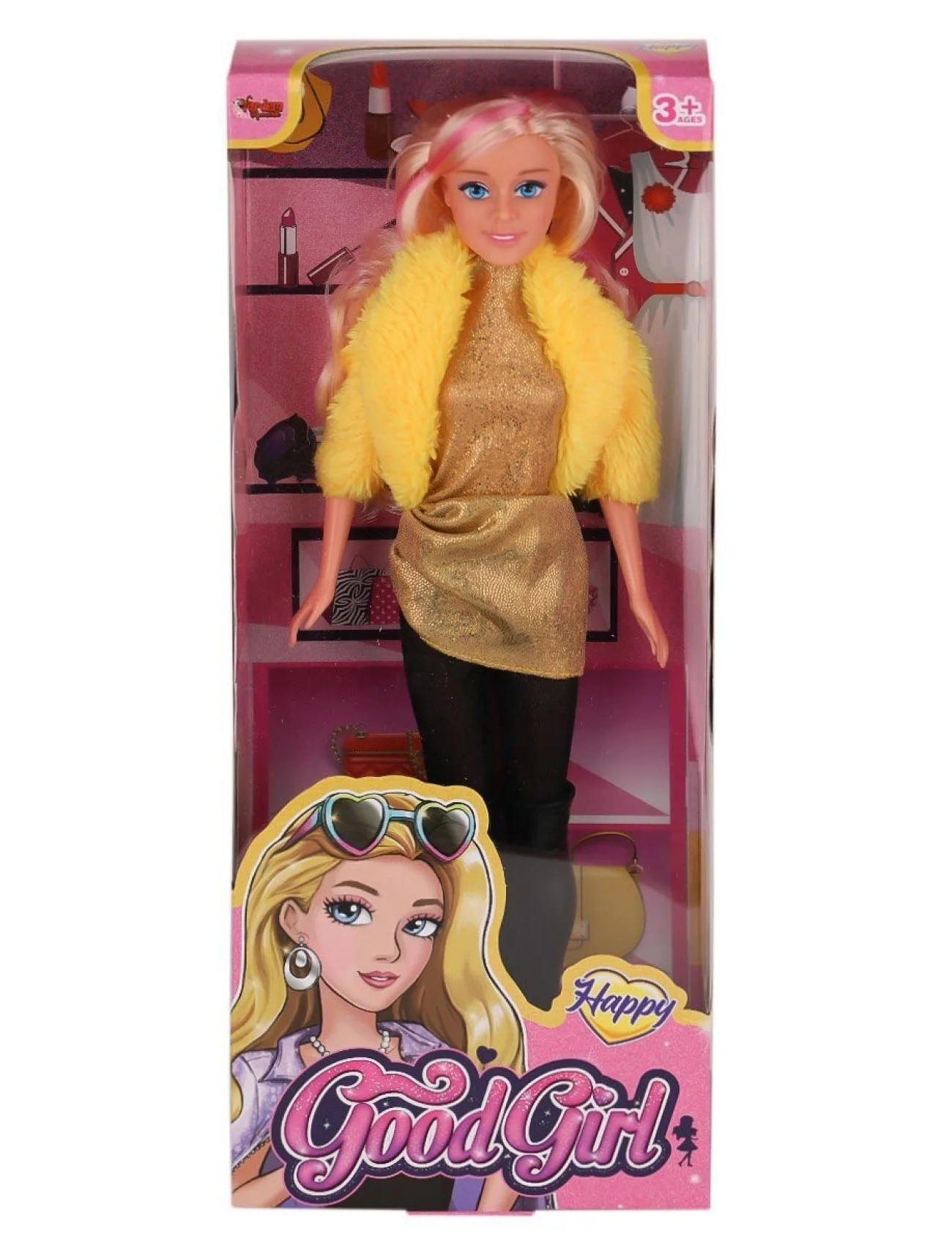 WG-66771  Parlak Drape Elbiseli Bebek 29 cm -Vardem