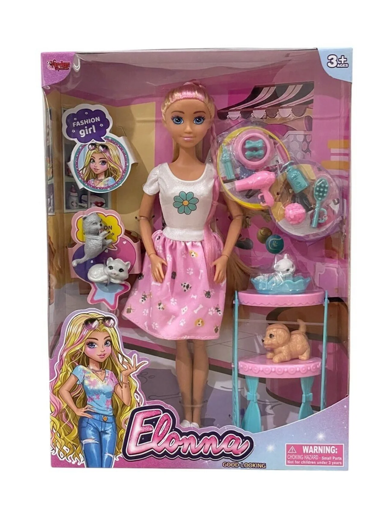 WG66962 -Vardem Kutulu  Pet Shop Bebek Set 11,5 inç